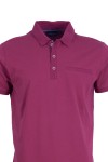 Polo Shirt с плетена яка и джоб филетка МАЛИНА 
