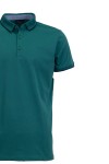 Polo Shirt с плетена яка и маншети двуцветен жакард ЗЕЛЕН 