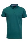 Polo Shirt с плетена яка и маншети двуцветен жакард ЗЕЛЕН 