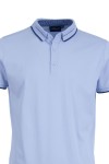 Polo Shirt с плетена яка и маншети двуцветен жакард СВЕТЛОСИН 