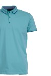 Polo Shirt с плетена яка и маншети двуцветен жакард АКВА 