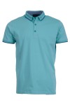 Polo Shirt с плетена яка и маншети двуцветен жакард АКВА 