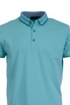 Polo Shirt с плетена яка и маншети двуцветен жакард АКВА 