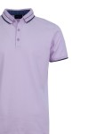Polo Shirt с плетена яка и маншети двуцветен жакард БЛЕДОЛИЛАВ slim fit M