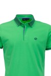 Polo Shirt с плетена яка и маншети ситно райе ЗЕЛЕН НЕОН 