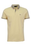 Polo Shirt с плетена яка и маншети ситно райе БЛЕДОЖЪЛТ 