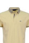 Polo Shirt с плетена яка и маншети ситно райе БЛЕДОЖЪЛТ 