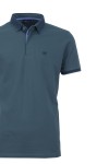 Polo Shirt с плетена яка и маншети ситно райе ТЪМНОЗЕЛЕН 