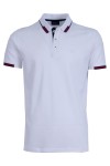 Polo Shirt с плетена яка и маншети интарзия БЯЛ 