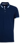Polo Shirt с плетена яка и маншети интарзия ИНДИГО 