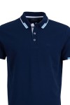 Polo Shirt с плетена яка и маншети интарзия ИНДИГО 