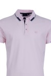 Polo Shirt с плетена яка и маншети интарзия БЛЕДОРОЗОВ 