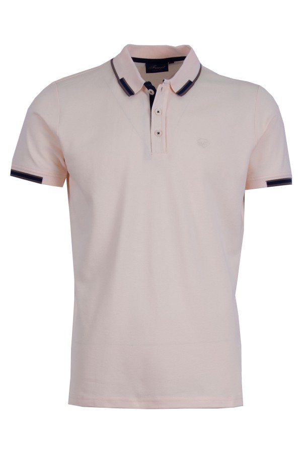 Polo Shirt с плетена яка и маншети интарзия ПЕРЛА 