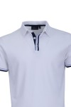Polo Shirt с плетени канони и маншети райе БЯЛ 