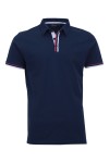 Polo Shirt с плетени канони и маншети райе ИНДИГО 