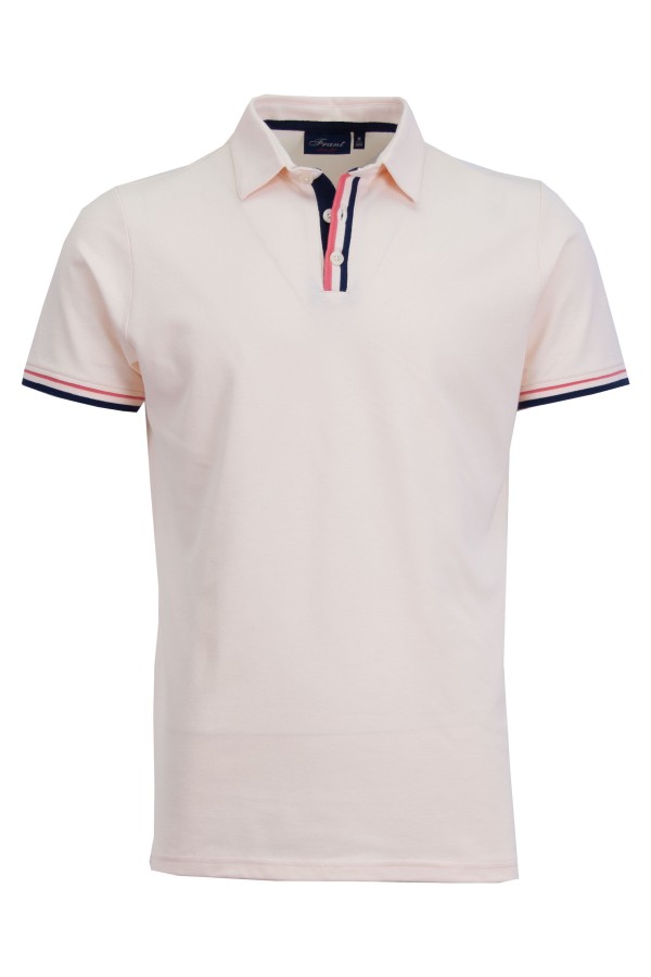 Polo Shirt с плетени канони и маншети райе ПЕРЛА 