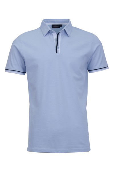 Polo Shirt с плетени канони и маншети райе СВЕТЛОСИН 