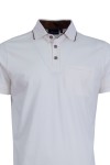 Polo Shirt с паспел от алкантара и джоб с филетки ЕКРЮ slim fit M