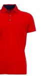 Polo Shirt с паспел от алкантара и джоб с филетки ЧЕРВЕН slim fit M