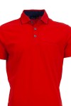 Polo Shirt с паспел от алкантара и джоб с филетки ЧЕРВЕН slim fit M