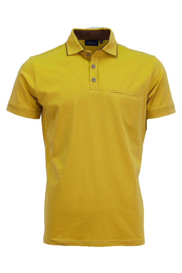 Polo Shirt с паспел от алкантара и джоб с филетки ПИСТАЧИО slim fit M