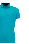 Polo Shirt с паспел от алкантара и джоб с филетки ЗЕЛЕН АКВА slim fit M