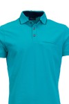 Polo Shirt с паспел от алкантара и джоб с филетки ЗЕЛЕН АКВА slim fit M