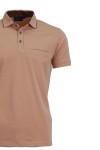 Polo Shirt с паспел от алкантара и джоб с филетки КАРАМЕЛ slim fit M