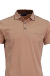 Polo Shirt с паспел от алкантара и джоб с филетки КАРАМЕЛ slim fit M