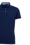 Polo Shirt с контрастен паспел и джоб с филетки ТЪМНОСИН slim fit M