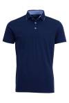 Polo Shirt с контрастен паспел и джоб с филетки ТЪМНОСИН 
