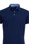 Polo Shirt с контрастен паспел и джоб с филетки ТЪМНОСИН slim fit M