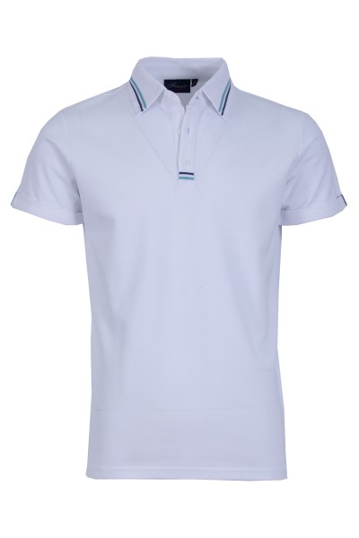 Polo Shirt с интарзионна лента БЯЛ 