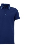 Polo Shirt с интарзионна лента ТЪМНОСИН 