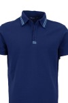 Polo Shirt с интарзионна лента ТЪМНОСИН 