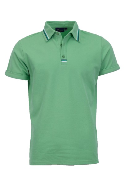 Polo Shirt с интарзионна лента ЗЕЛЕН 