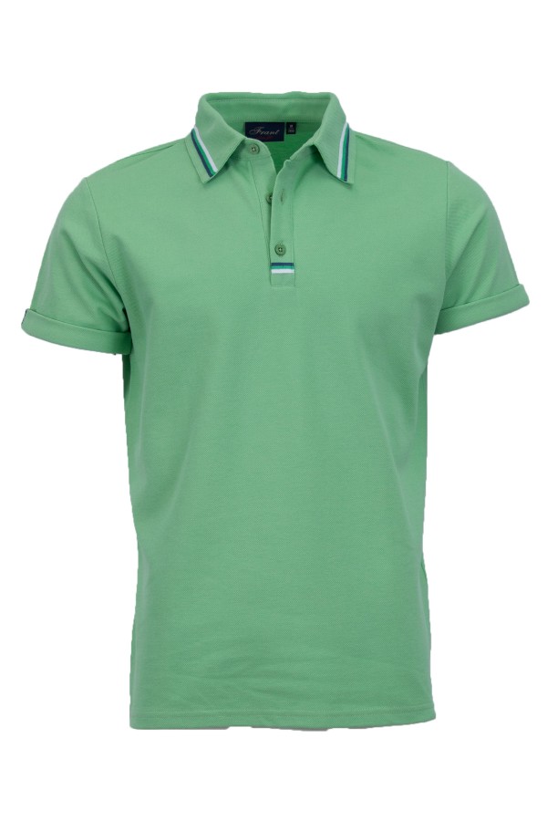 Polo Shirt с интарзионна лента ЗЕЛЕН 