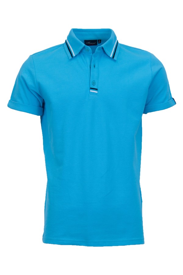 Polo Shirt с интарзионна лента АКВА 