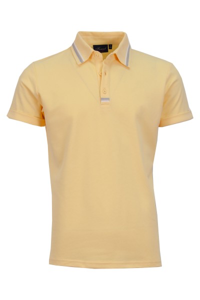 Polo Shirt с интарзионна лента ЖЪЛТ 