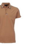 Polo Shirt с интарзионна лента БЕЖОВ 