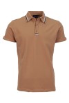 Polo Shirt с интарзионна лента БЕЖОВ 