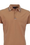 Polo Shirt с интарзионна лента БЕЖОВ 
