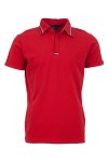 Polo Shirt с интарзионна лента ЧЕРВЕН 