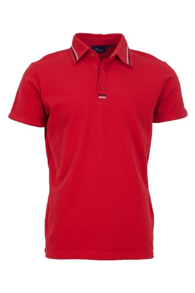Polo Shirt с интарзионна лента ЧЕРВЕН 