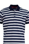 Polo Shirt с плетена яка и маншети РАЙЕ ИНДИГО И ЕКРЮ 