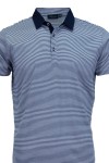 Polo Shirt с яка от допънителен плат РАЙЕ БЯЛО И ИНДИГО Polo Shirt с яка от допънителен плат РАЙЕ БЯЛО И ИНДИГО