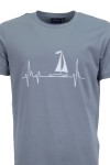 Мъжка тениска BOAT LINE СИВА slim fit M