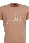 Мъжка тениска BOAT LINE БЕЖОВА slim fit M
