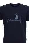 Мъжка тениска BOAT LINE ЧЕРНА slim fit L