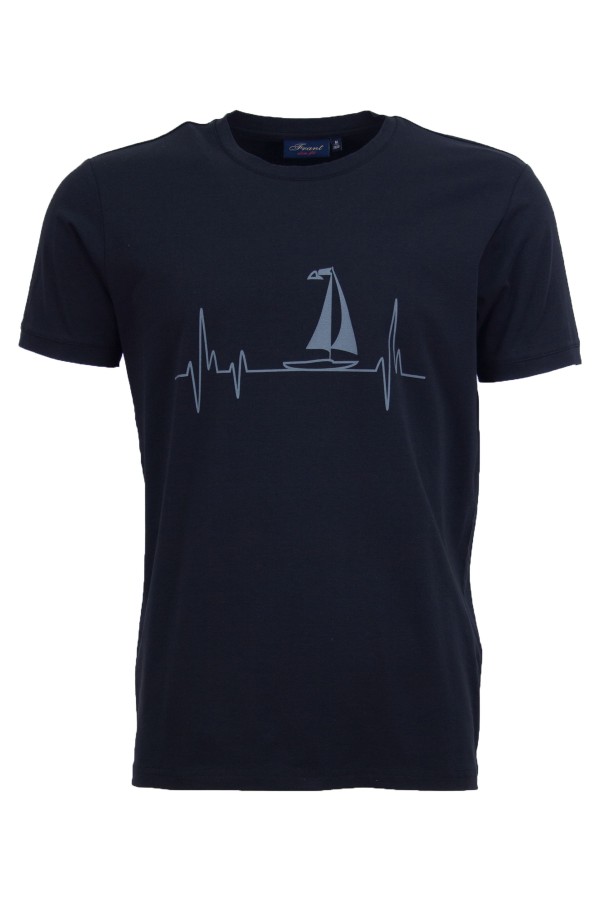 Мъжка тениска BOAT LINE ЧЕРНА slim fit L